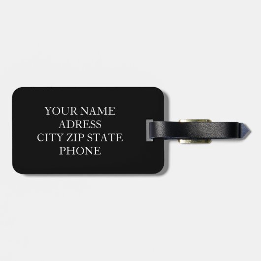 Modern Roze Plaid Patroon Monogram Bagagelabel (Achterkant horizontaal)