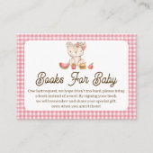 Modern Roze Plaid Teddy Bear Baby shower Insert Visitekaartje (Voorkant)