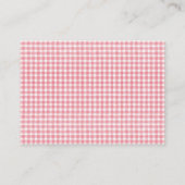 Modern Roze Plaid Teddy Bear Baby shower Insert Visitekaartje (Achterkant)