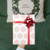 Modern roze poka dots kerstpapier cadeaupapier