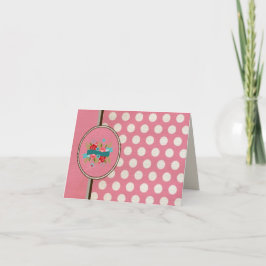 Modern roze pokstip bedankkaart
