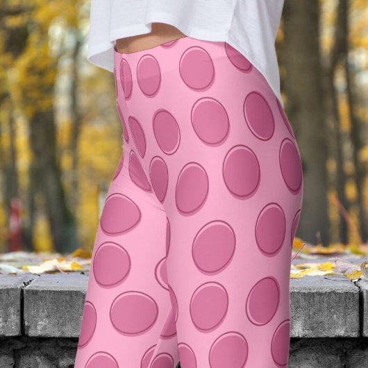Modern roze poladots patroon leggings