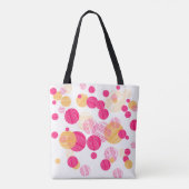 Modern roze polka-dot achter-oma ontwerp tote bag (Achterkant)