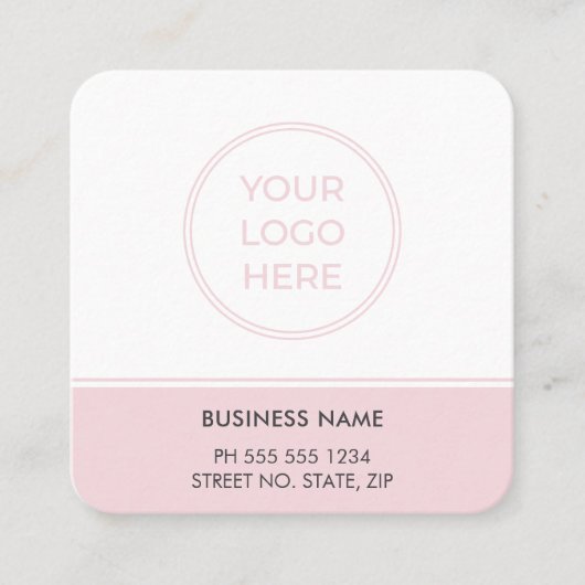 Modern Roze QR Code Logo Visitekaartje (Voorkant)