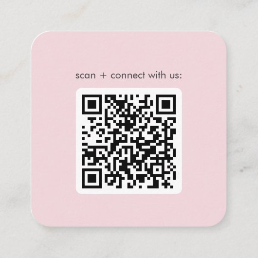 Modern Roze QR Code Logo Visitekaartje (Achterkant)
