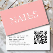 Modern, Roze, QR-code Visitekaartje