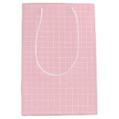 Modern roze raster geruit patroon medium cadeauzakje (Voorkant)