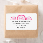 Modern Roze Regenboog adres Etiket (Insitu)