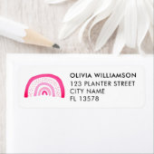 Modern Roze Regenboog adres Etiket (Insitu)