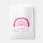 Modern roze regenboog Baby shower Bedankzakje (Voorkant)