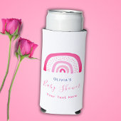 Modern roze regenboog Baby shower Seltzer Blikjeskoeler