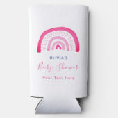 Modern roze regenboog Baby shower Seltzer Blikjeskoeler (Achterkant)