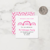 Modern Roze Regenboog Verhuishuis Notitiekaartje (Voorkant / Achterkant in situ)