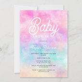 Modern roze regenboog waterverf wolken Baby shower Kaart (Voorkant)