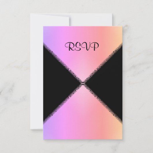 modern roze regenboogWEDDING RSVP Kaartje (Voorkant)