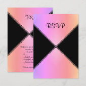 modern roze regenboogWEDDING RSVP Kaartje (Voorkant / Achterkant)