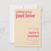 Modern roze retro niets Fancy gewoon liefde bruilo Kaart (Voorkant)