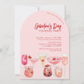 Modern Roze & Rode Galentijn's Day Cocktail Party Kaart (Voorkant)