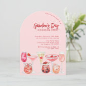 Modern Roze & Rode Galentijn's Day Cocktail Party Kaart (Staand voorkant)