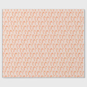 Modern Roze Rode Kerst Candy Cane Patroon Cadeaupapier (Vlak)