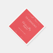 Modern Roze Rode Valentijnsdag Party Servet (Hoek)