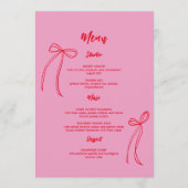 Modern Roze Rode Vlinder Verjaardagsmenu Menu (Voorkant)