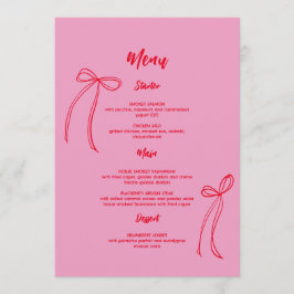 Modern Roze Rode Vlinder Verjaardagsmenu Menu