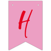 Modern Roze Rood Gelukkige Verjaardag Bunting Vlag Vlaggetjes (Tweede vlag)