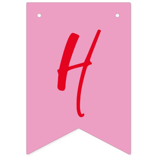 Modern Roze Rood Gelukkige Verjaardag Bunting Vlag Vlaggetjes (Tweede vlag)