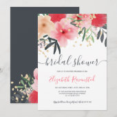 Modern roze rood groen bloemengoud vrijgezellenfee kaart (Voorkant / Achterkant)