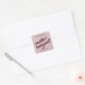 Modern roze rood kaars productlabel vierkante sticker (Envelop)