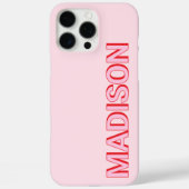 Modern Roze Rood Monogram Naam Case-Mate iPhone Case (Achterkant)