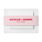 Modern Roze Rood Vet Helder Retro Unieke Bruiloft Uitnodigingen Wikkel (Voorkant Voorbeeld)