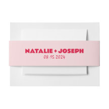 Modern Roze Rood Vet Helder Retro Unieke Bruiloft