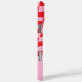 Modern Roze Rood Wavy Geruit Patroon Monogram Case-Mate iPhone Case (Achterkant / Rechts)