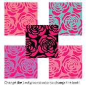 Modern roze roos bloemenpatroon tegeltje