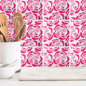 Modern roze roos bloemenpatroon tegeltje