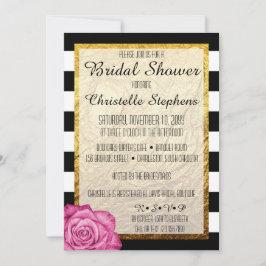 Modern Roze Rose Faux Gold Foil Vrijgezellenfeest Kaart