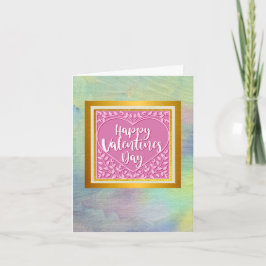 Modern Roze Roze Bloemenhart Romantische Valentijn