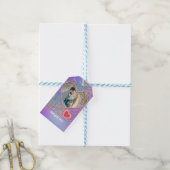 Modern Roze Roze Bloemenhart Romantische Valentijn Cadeaulabel (Met Touw)