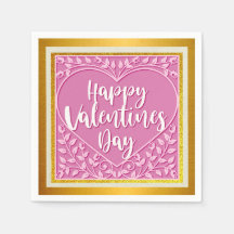 Modern Roze Roze Bloemenhart Romantische Valentijn