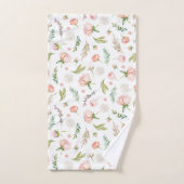 Modern Roze Roze Bud Bloem Patroon Bad Handdoek (Handdoek)