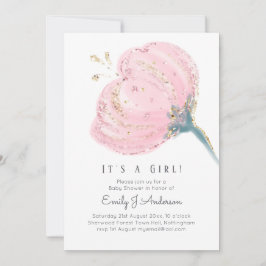 Modern roze roze glitter is een meisje Baby shower