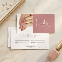 Modern Roze Roze Nagelsalon Cadeaubon