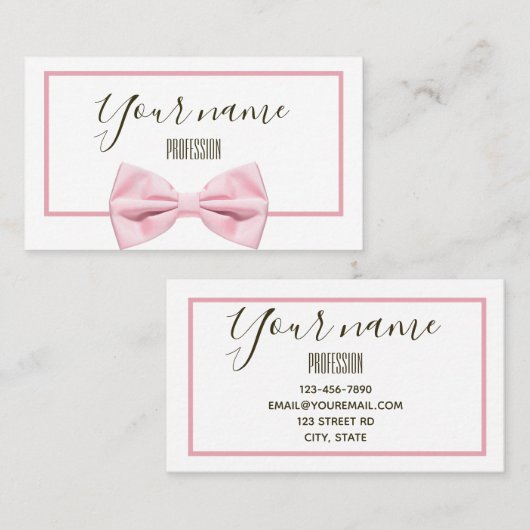 Modern roze roze roze stijlvol visitekaartje (Voorkant / Achterkant)