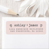 Modern Roze Roze Trouw Retouradreslabel Etiket (Insitu)