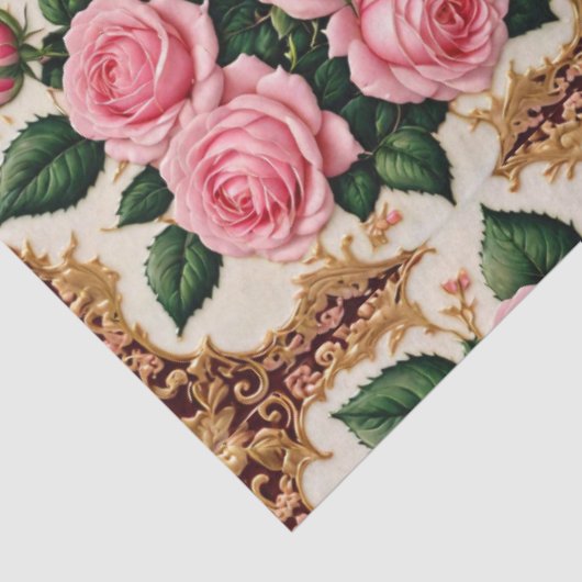 Modern Roze Rozen Mooi Collectie Tissuepapier (Detail)