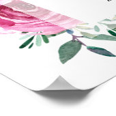 Modern Roze Rozen Orchideeën Waterverf Bruiloft Poster (Hoek)