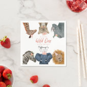 Modern Roze Safari Dieren Baby shower Servetten (Insitu)