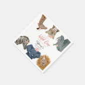 Modern Roze Safari Dieren Baby shower Servetten (Hoek)